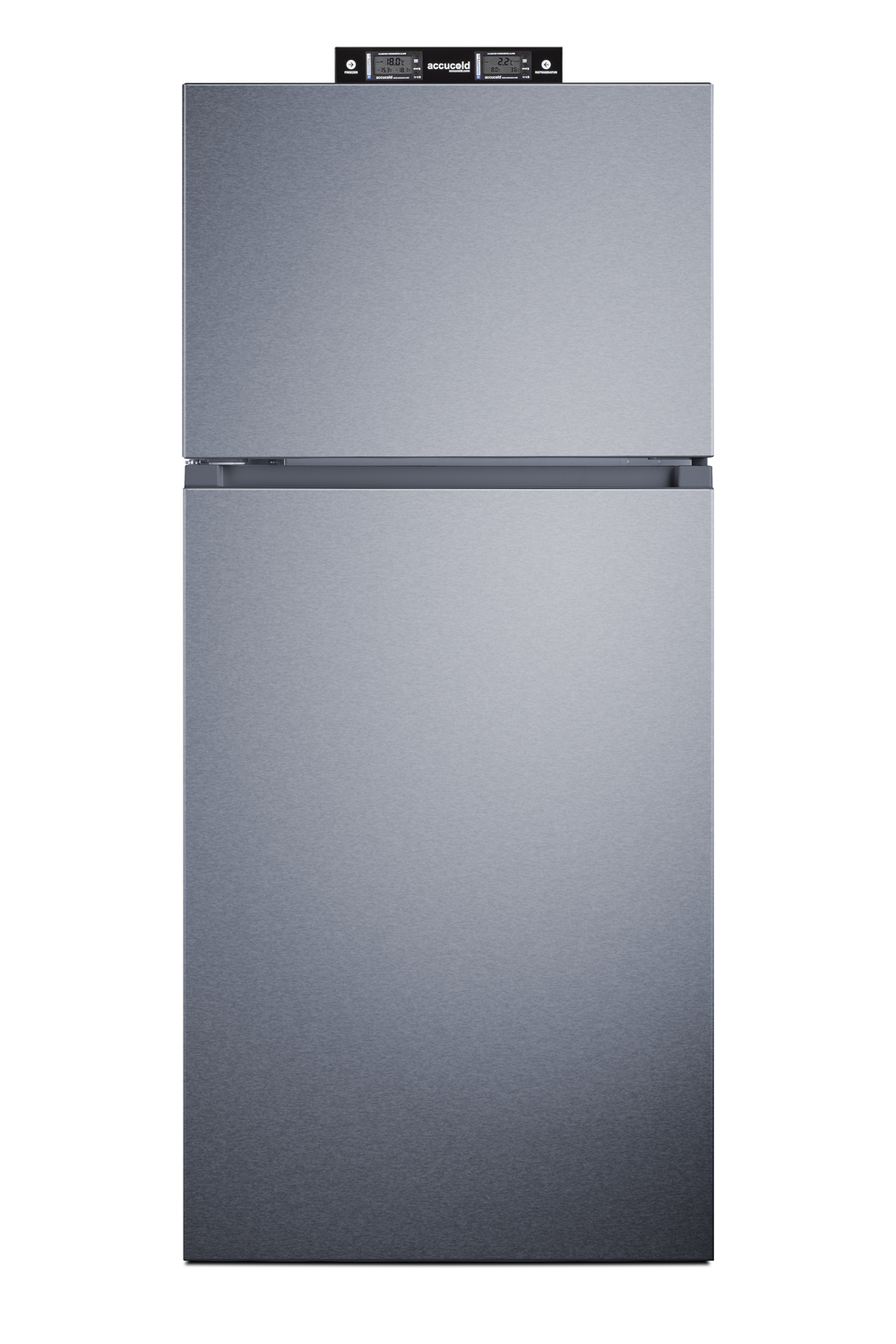 18 cu.ft. break room refrigerator-freezer in stainless steel with NIST calibrated alarm/thermometers